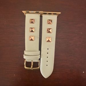 White & Rose Gold Stud Apple Watch Band 38/40